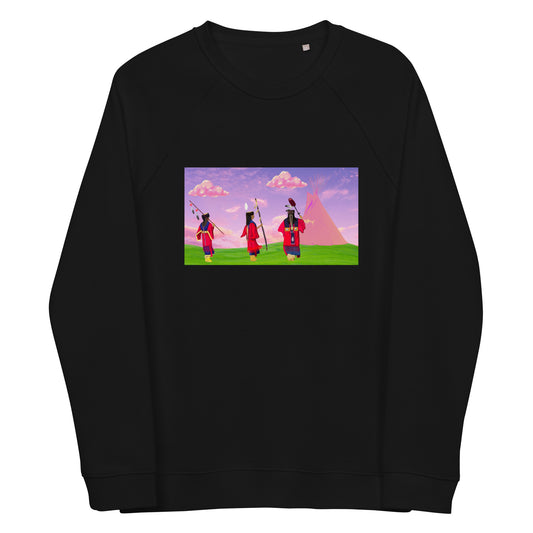Yellowfish Scalp Unisex organic raglan sweatshirt